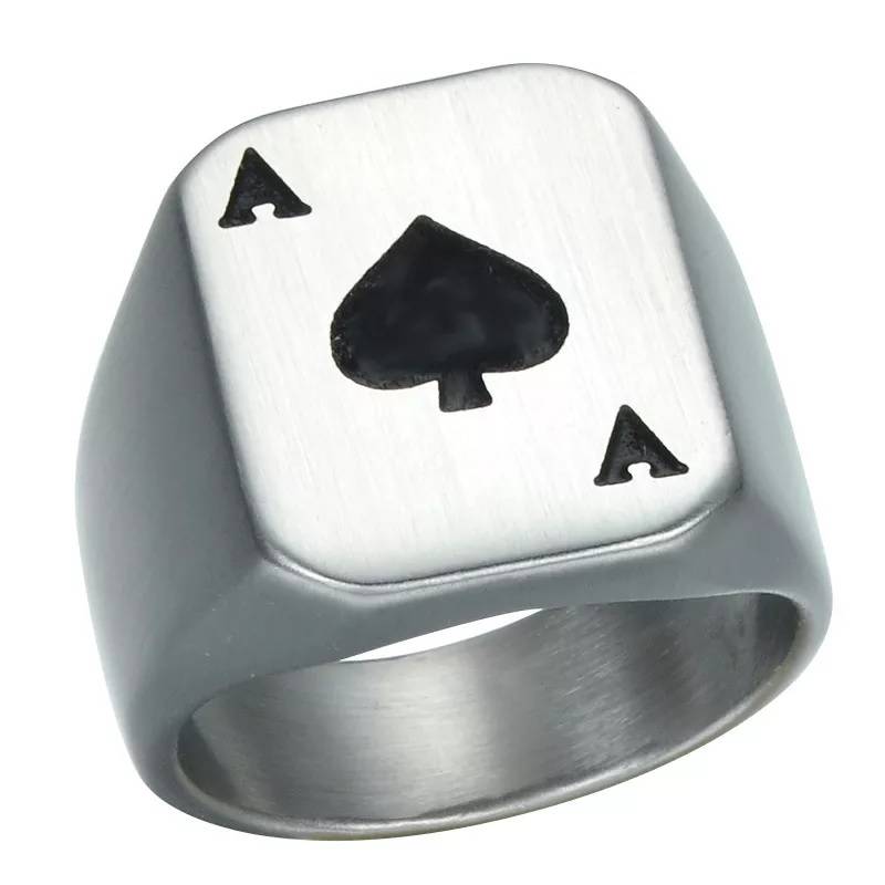Poker Spades Stainless Steel Signet Ring Men Jewelry New Arrivals Rings 