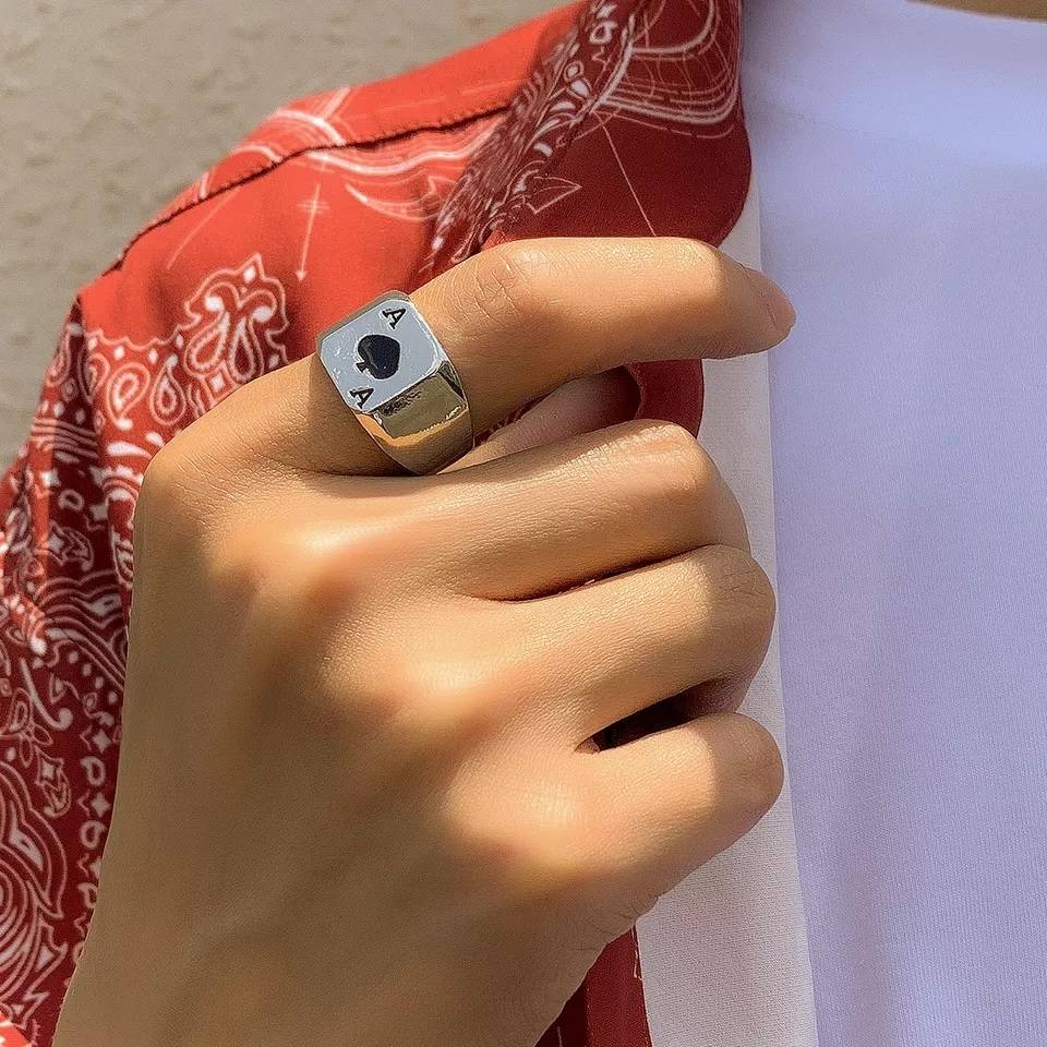 Poker Spades Stainless Steel Signet Ring Men Jewelry New Arrivals Rings 