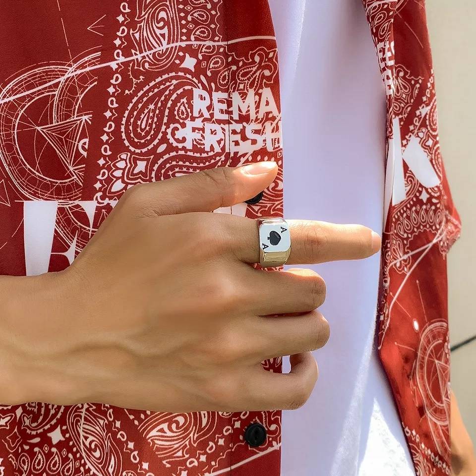 Poker Spades Stainless Steel Signet Ring Men Jewelry New Arrivals Rings 