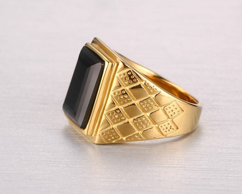 Retro Stainless Steel Birth Month Ring Men Jewelry Rings 