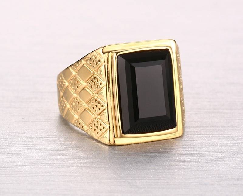 Retro Stainless Steel Birth Month Ring Men Jewelry Rings 