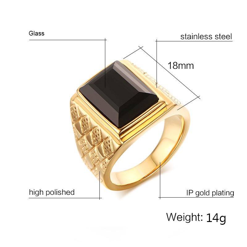 Retro Stainless Steel Birth Month Ring Men Jewelry Rings 