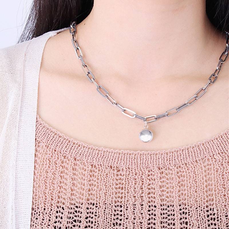 Vintage Metal Ball Pendant Big U Chains Necklace Necklaces New Arrivals Pendants Women Jewelry 