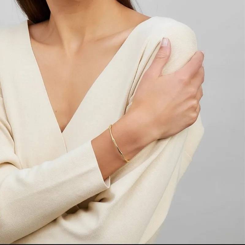 316L Stainless Steel Bamboo Bone Shaped Joint Bangle Cuff Bracelets & Bangles Women Jewelry 