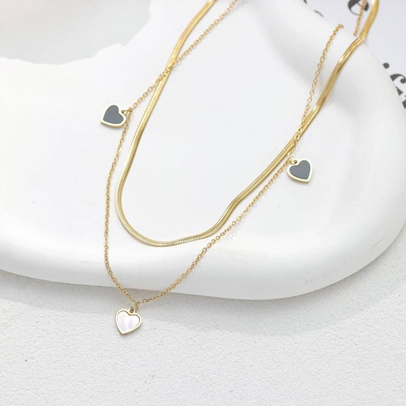 316L Stainless Steel Layered Chain Stars Charm Necklace Bracelet Set Bracelets & Bangles Jewelry Sets Necklaces New Arrivals Women Jewelry 