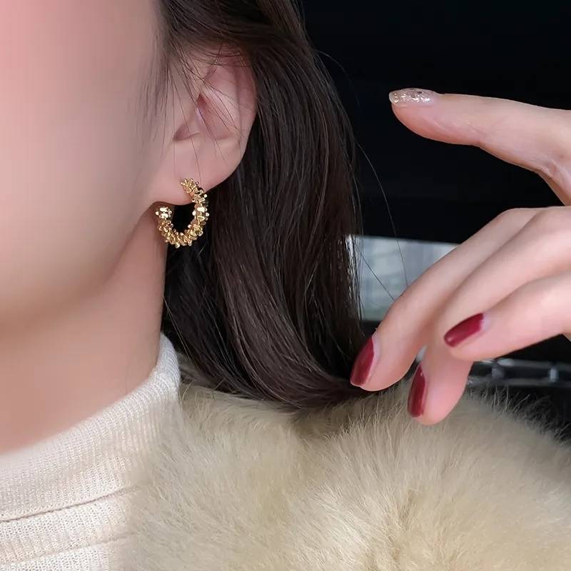 C-shaped Semicircular Hoop Earrings for Woman Earrings Women Jewelry 