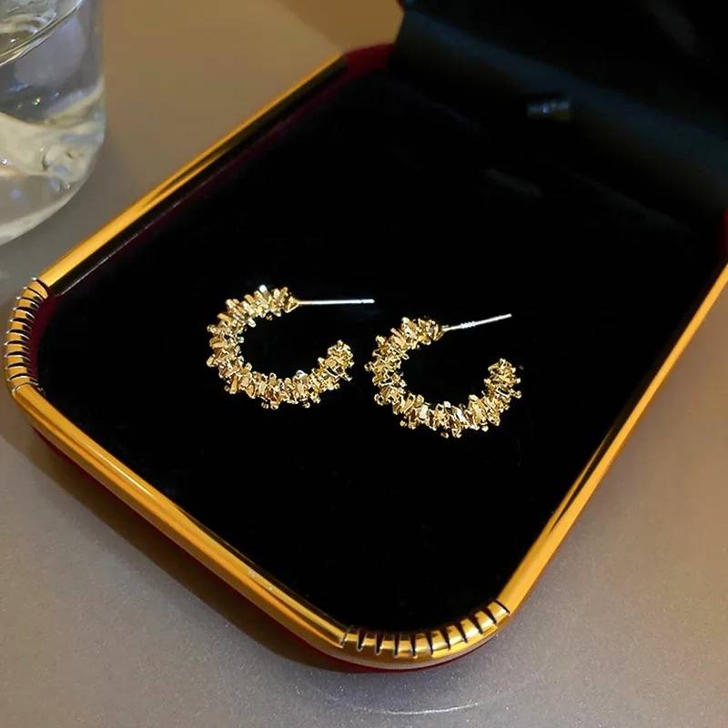 C-shaped Semicircular Hoop Earrings for Woman Earrings Women Jewelry 