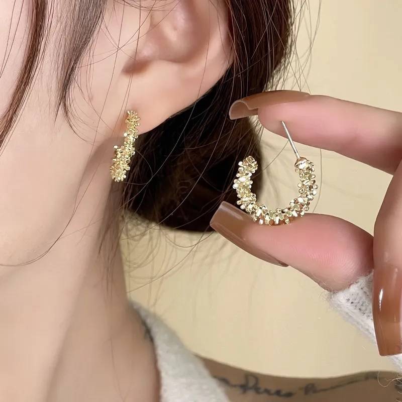 C-shaped Semicircular Hoop Earrings for Woman Earrings Women Jewelry 
