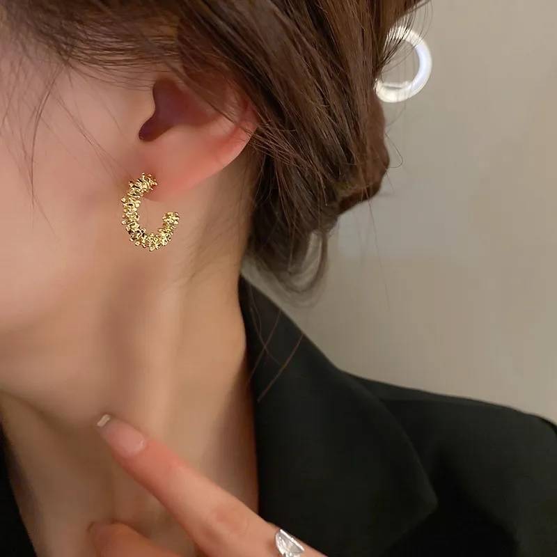 C-shaped Semicircular Hoop Earrings for Woman Earrings Women Jewelry 