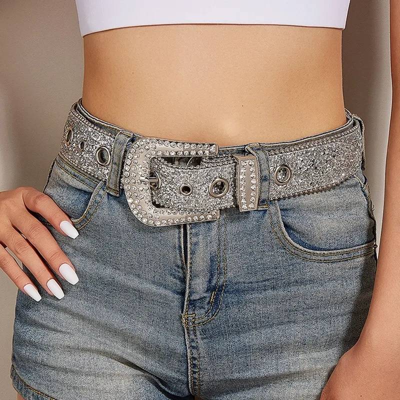 Rhinestones PU Leather Belt Belts New Arrivals Women Jewelry 