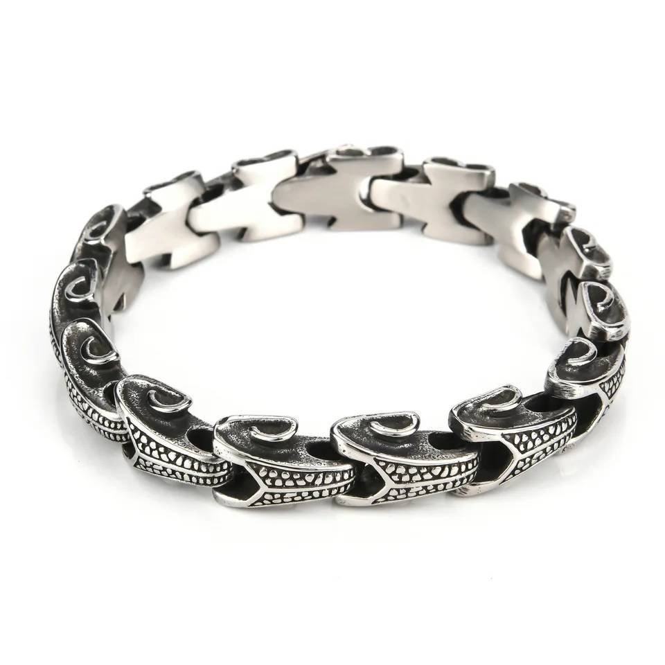 316L Stainless Steel Snake Dragon's Scales Wristband Bracelet Bracelets & Cuffs Men Jewelry New Arrivals 