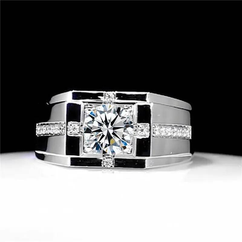 Luxury Silver Gold Round Cubic Zircon Wedding Ring for Men Men Jewelry New Arrivals Rings Wedding & Engagement Jewelry 