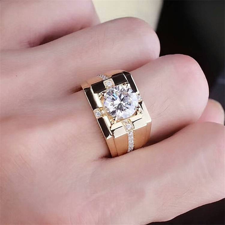 Luxury Silver Gold Round Cubic Zircon Wedding Ring for Men Men Jewelry New Arrivals Rings Wedding & Engagement Jewelry 