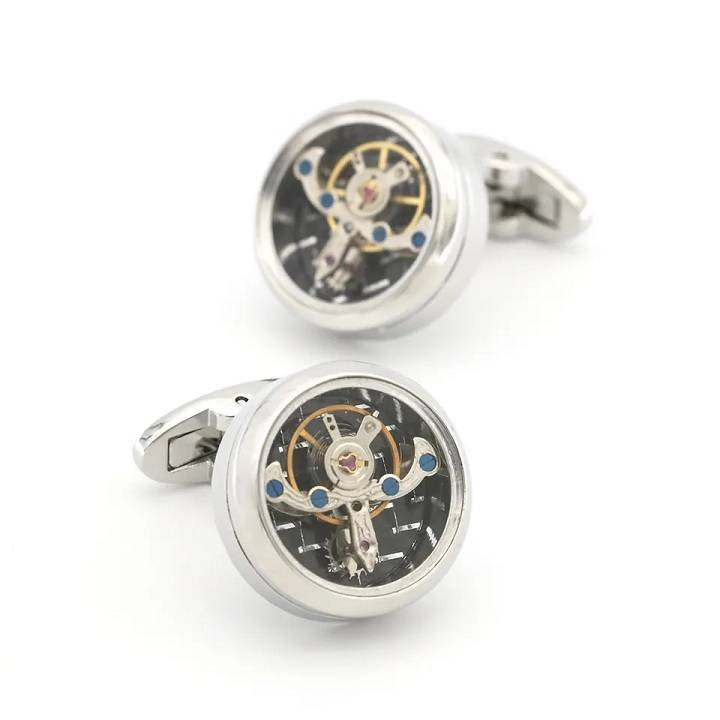 Mechanical Cross-Section of Tourbillon Watch Steampunk Cufflinks Men Jewelry New Arrivals Tie Clips & Cufflinks 