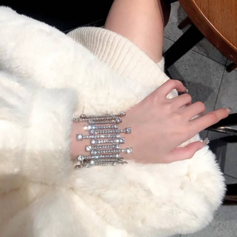 Shiny Rhinestone Adjustable Elastic Bracelet for Women Bracelets & Bangles New Arrivals Women Jewelry 