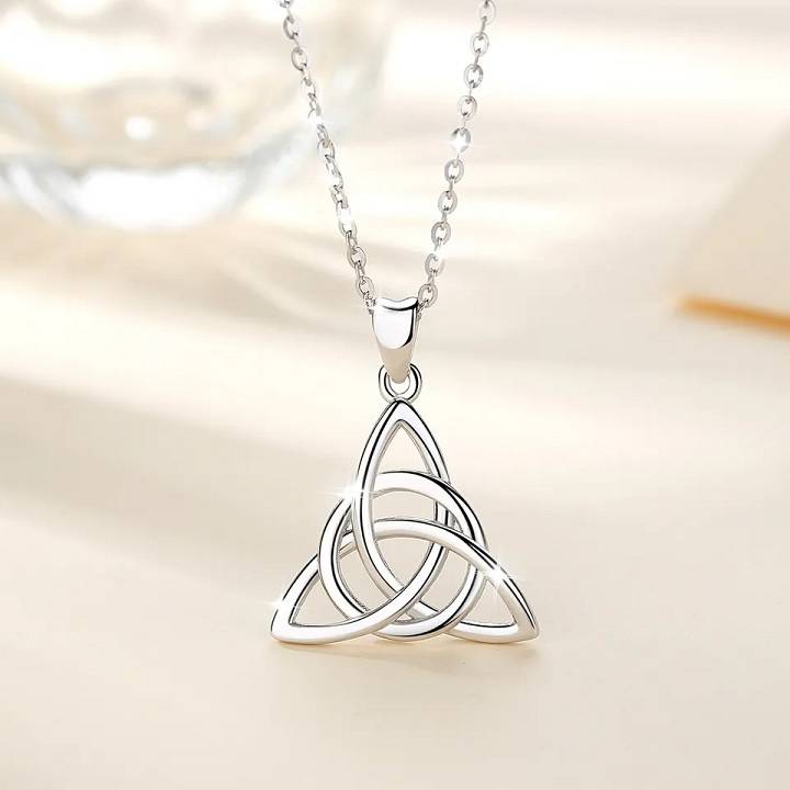 Triquetra Trinity Celtic Knot Braid Pendant Necklace Necklaces New Arrivals Pendants Women Jewelry 