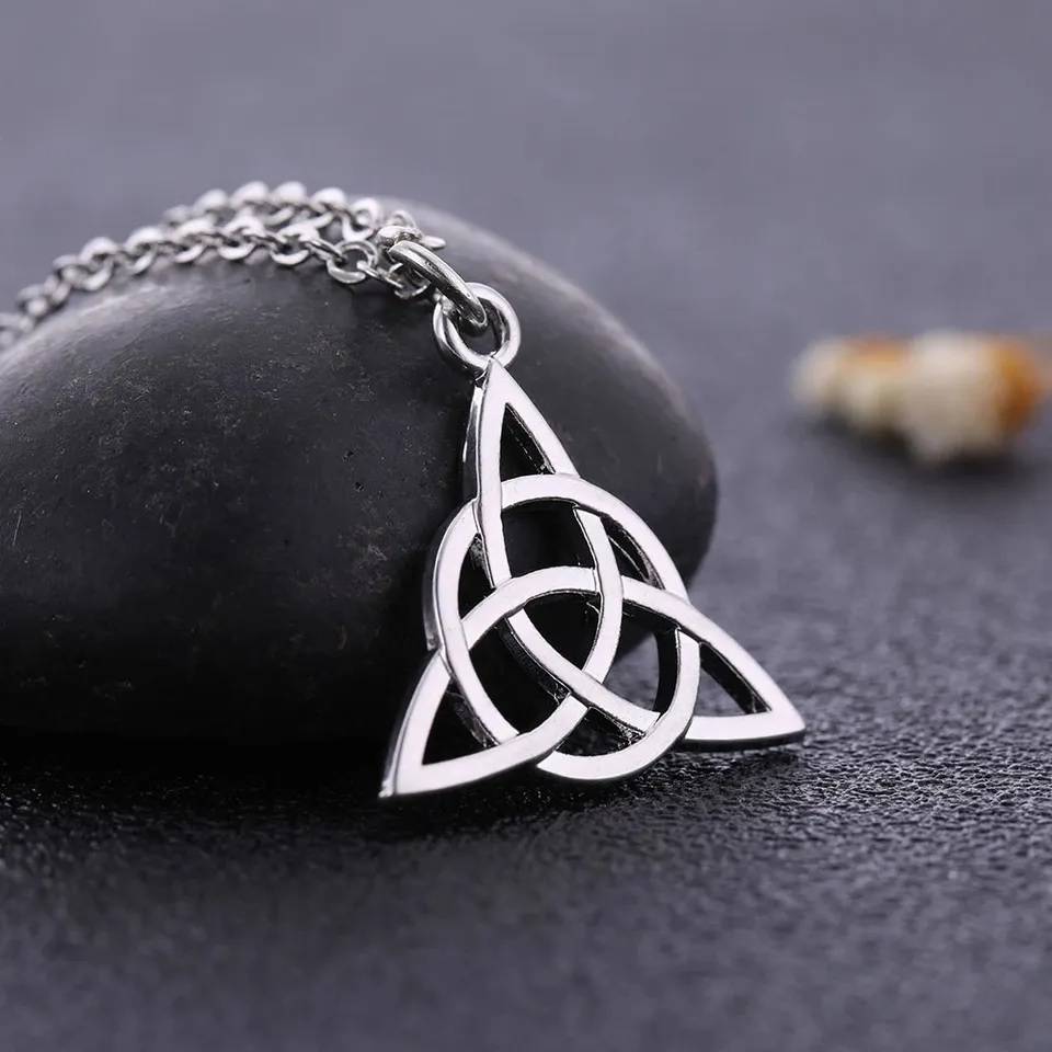 Triquetra Trinity Celtic Knot Braid Pendant Necklace Necklaces New Arrivals Pendants Women Jewelry 