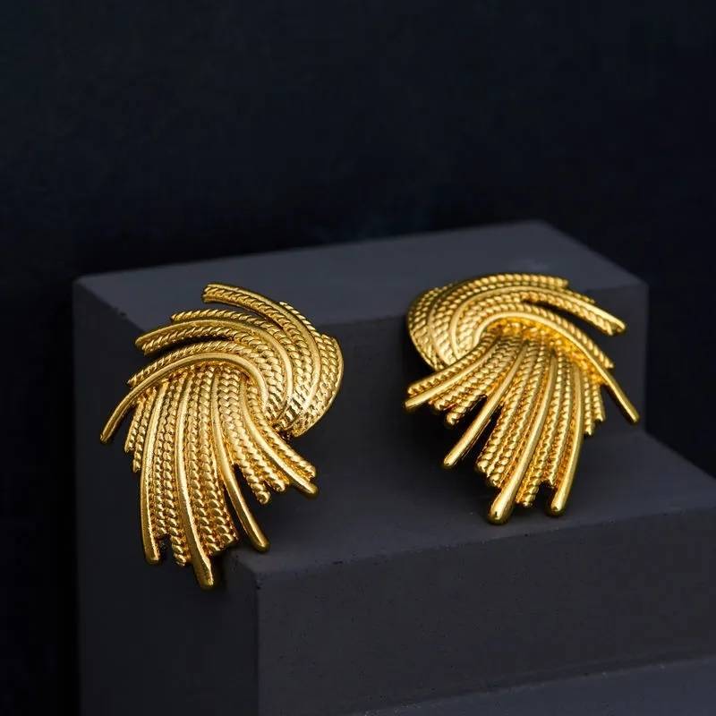 Twisted Wavy Spiral Fireworks Drop Earrings Earrings New Arrivals Women Jewelry 