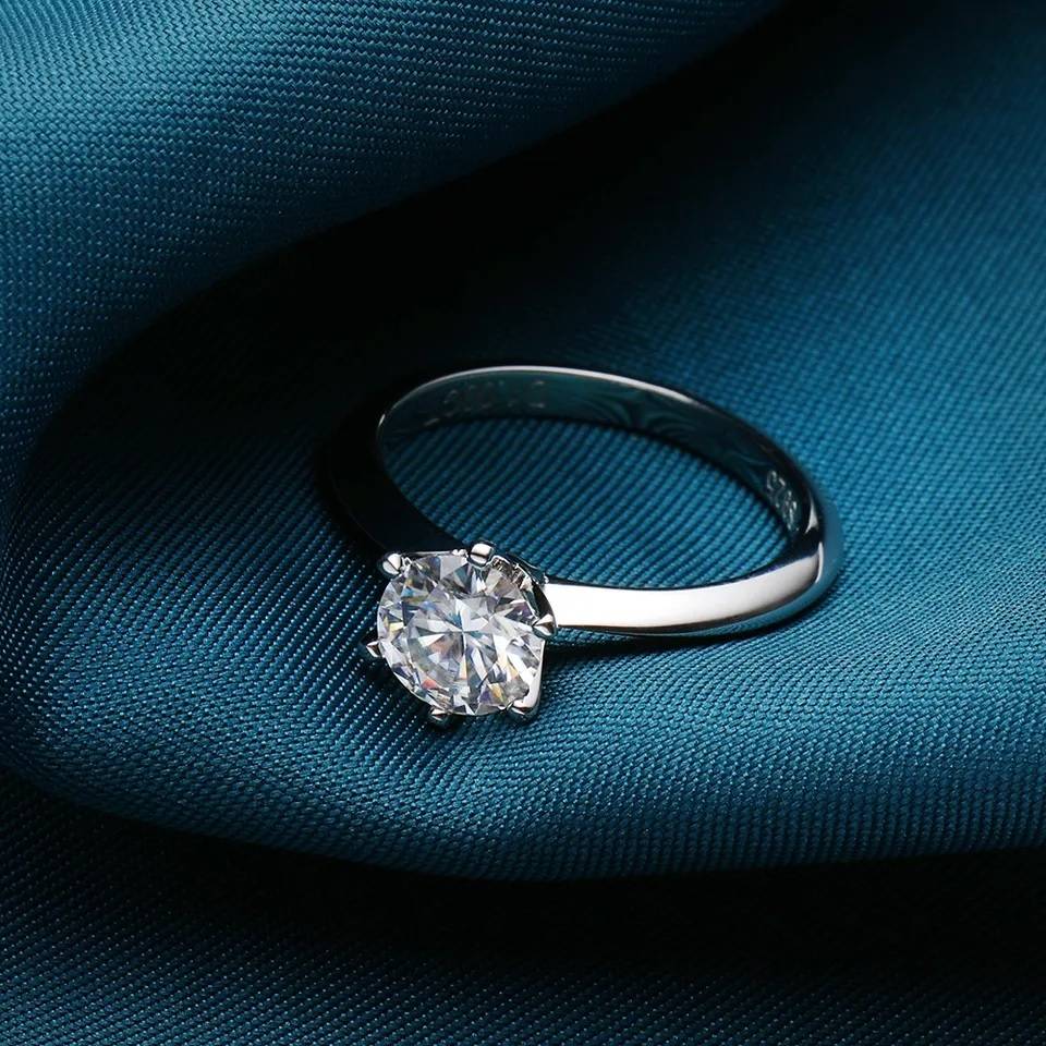 1 Carat D Color Moissanite 18k White Gold Wedding Ring New Arrivals Rings Wedding & Engagement Jewelry Women Jewelry 