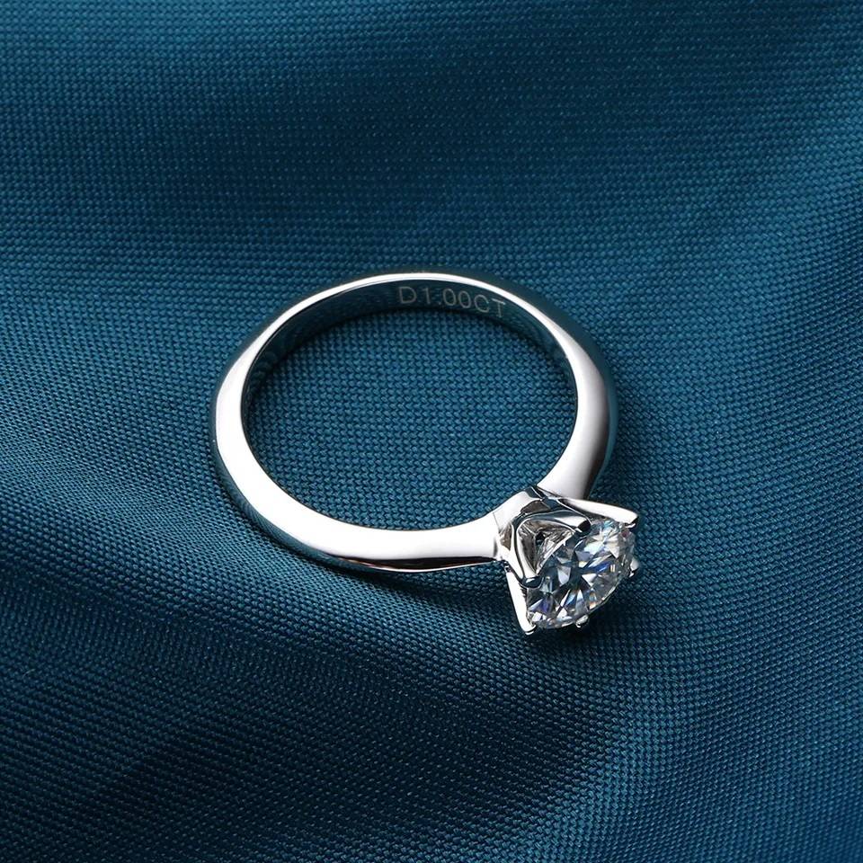 1 Carat D Color Moissanite 18k White Gold Wedding Ring New Arrivals Rings Wedding & Engagement Jewelry Women Jewelry 