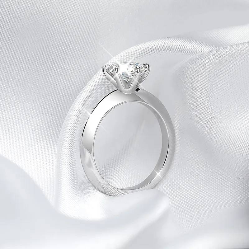 1 Carat D Color Moissanite 18k White Gold Wedding Ring New Arrivals Rings Wedding & Engagement Jewelry Women Jewelry 