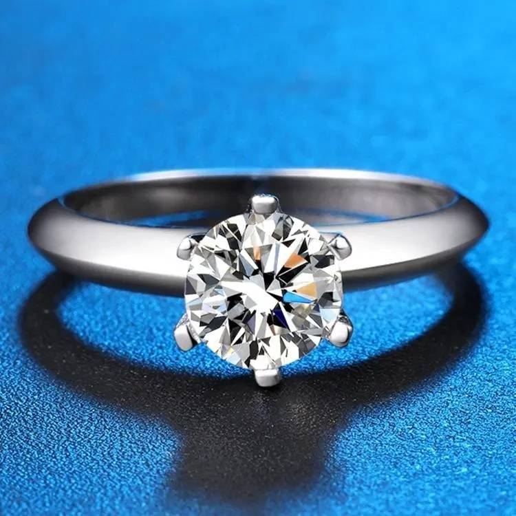 1 Carat D Color Moissanite 18k White Gold Wedding Ring New Arrivals Rings Wedding & Engagement Jewelry Women Jewelry 