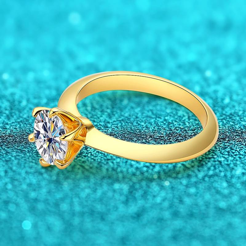 1 Carat D Color Moissanite 18k White Gold Wedding Ring New Arrivals Rings Wedding & Engagement Jewelry Women Jewelry 