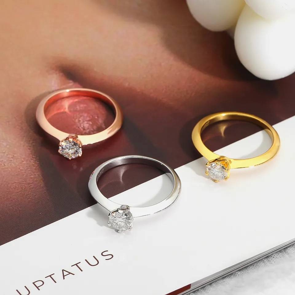 1 Carat D Color Moissanite 18k White Gold Wedding Ring New Arrivals Rings Wedding & Engagement Jewelry Women Jewelry 