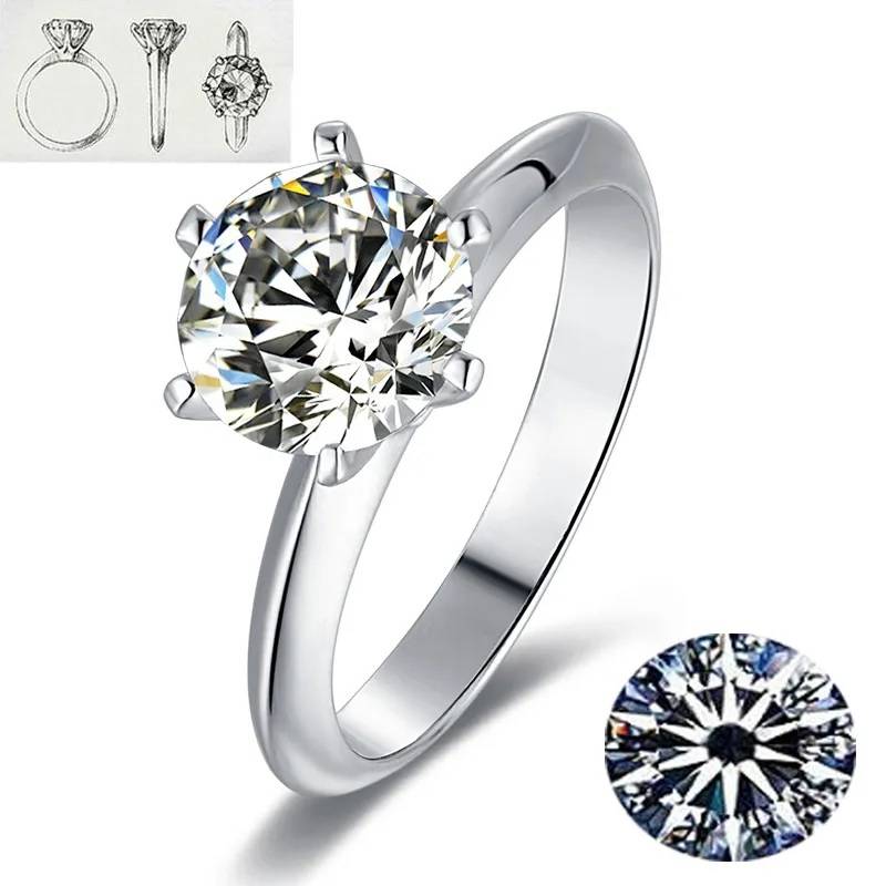 1 Carat D Color Moissanite 18k White Gold Wedding Ring New Arrivals Rings Wedding & Engagement Jewelry Women Jewelry 
