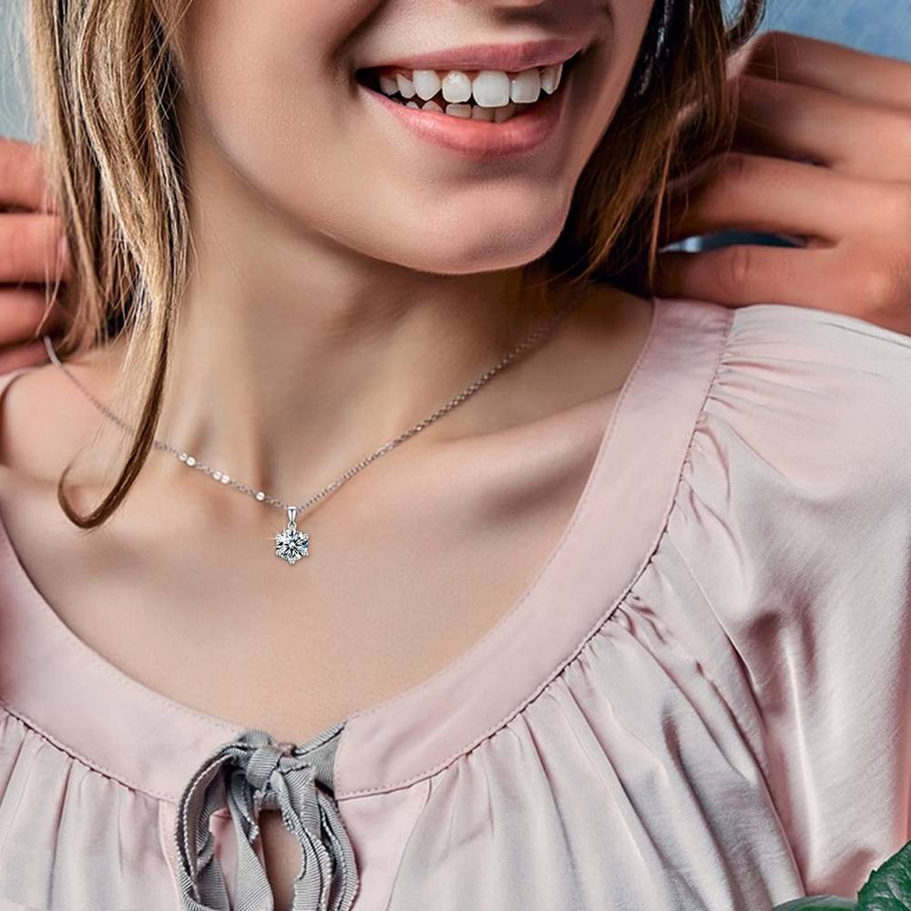 1 Carat Moissanite Pendant Necklace for Women Necklaces New Arrivals Pendants Wedding & Engagement Jewelry Women Jewelry 