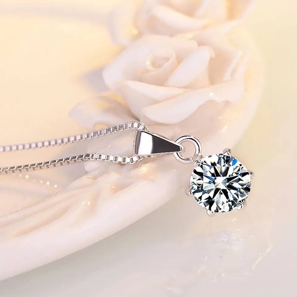 1 Carat Moissanite Pendant Necklace for Women Necklaces New Arrivals Pendants Wedding & Engagement Jewelry Women Jewelry 