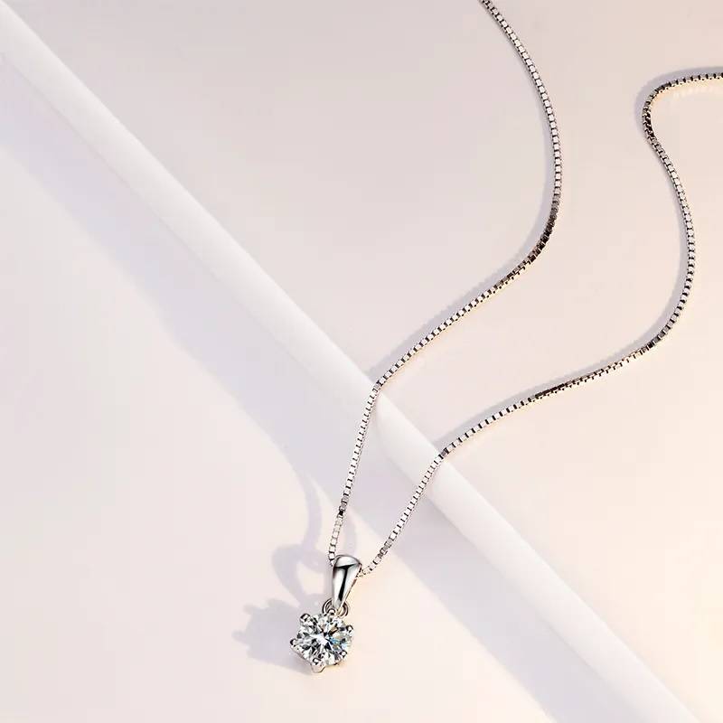 1 Carat Moissanite Pendant Necklace for Women Necklaces New Arrivals Pendants Wedding & Engagement Jewelry Women Jewelry 