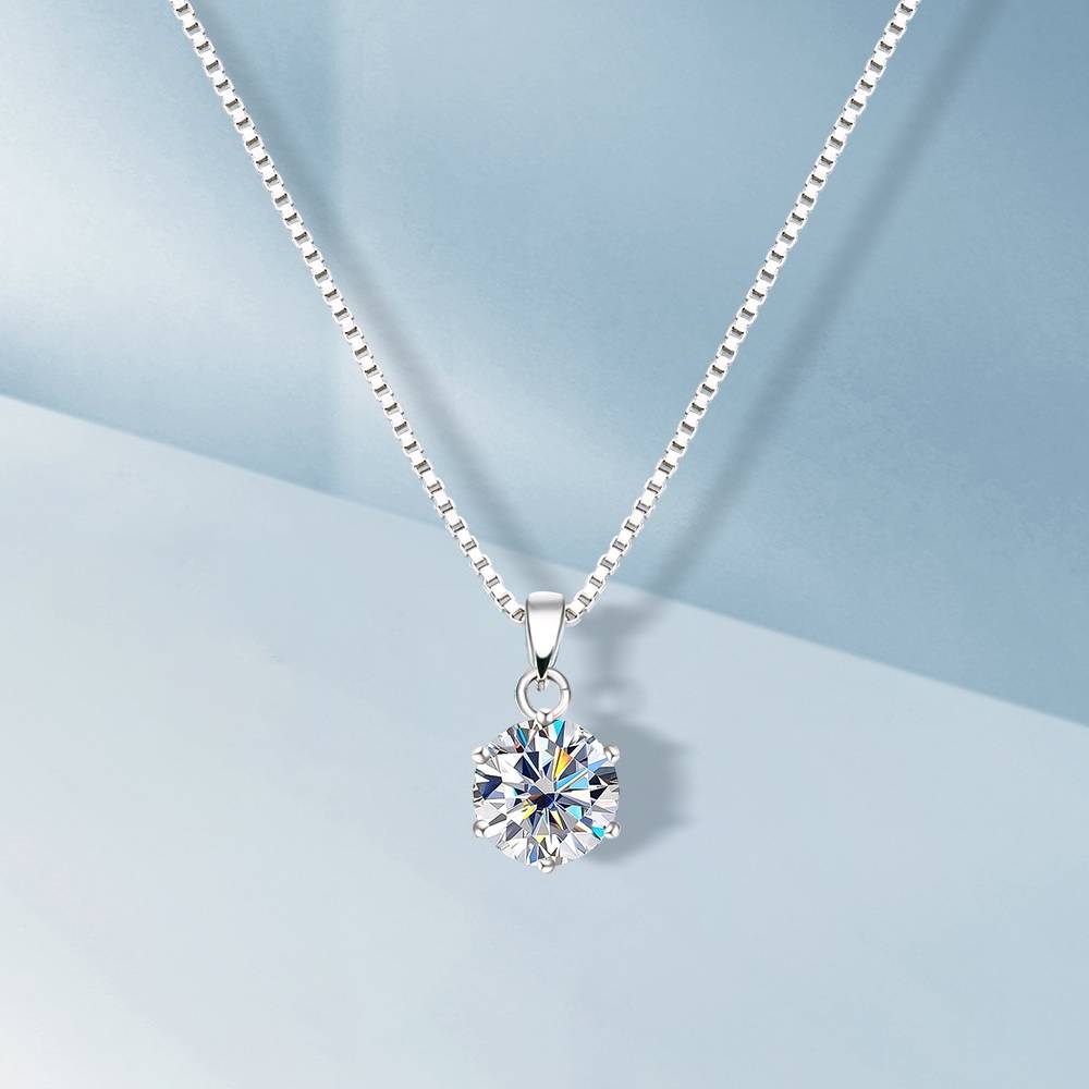 1 Carat Moissanite Pendant Necklace for Women Necklaces New Arrivals Pendants Wedding & Engagement Jewelry Women Jewelry 
