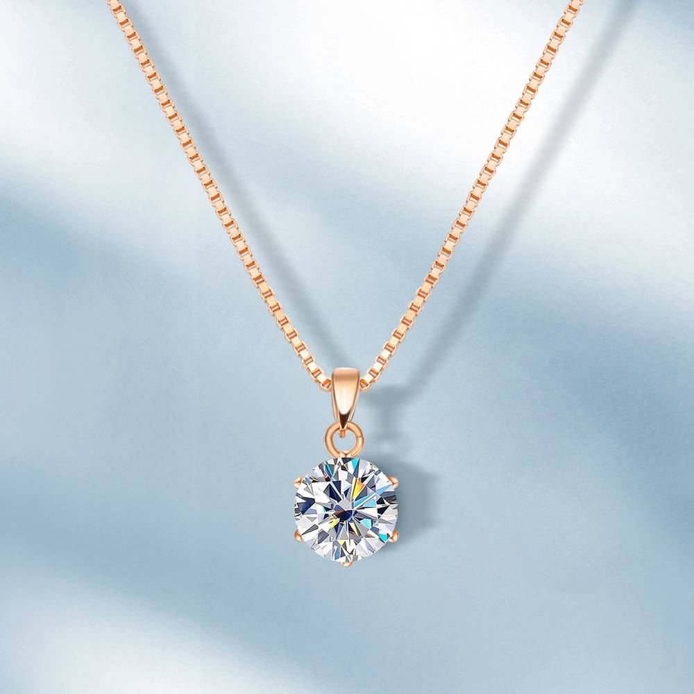 1 Carat Moissanite Pendant Necklace for Women Necklaces New Arrivals Pendants Wedding & Engagement Jewelry Women Jewelry 