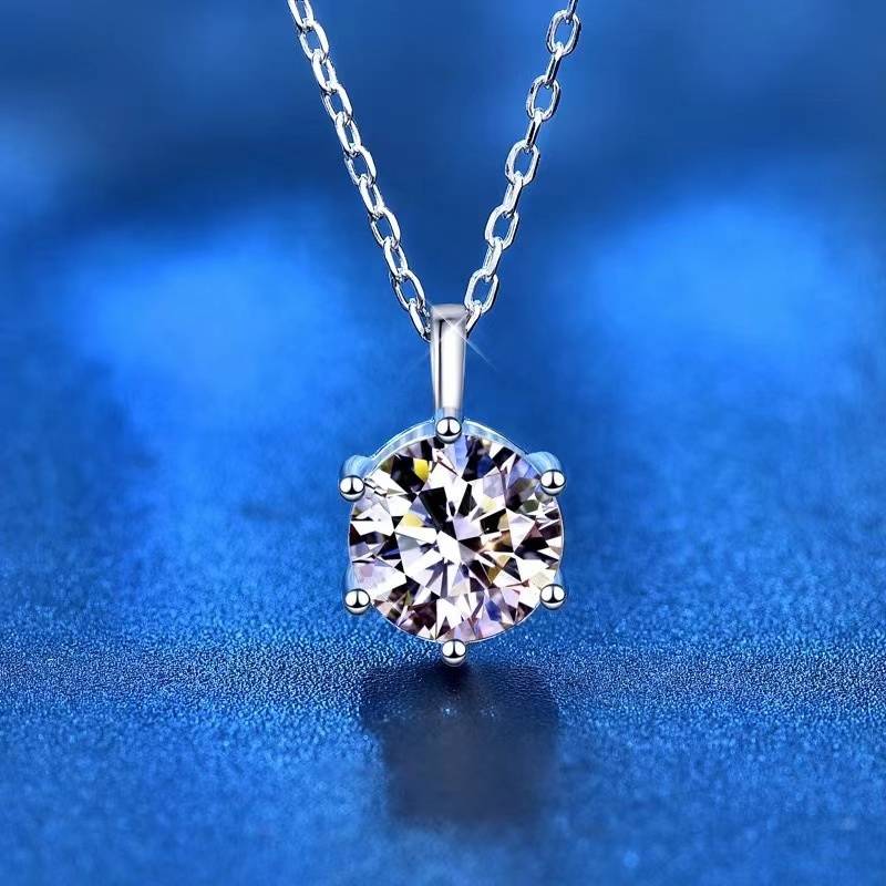 1 Carat Moissanite Pendant Necklace for Women Necklaces New Arrivals Pendants Wedding & Engagement Jewelry Women Jewelry 