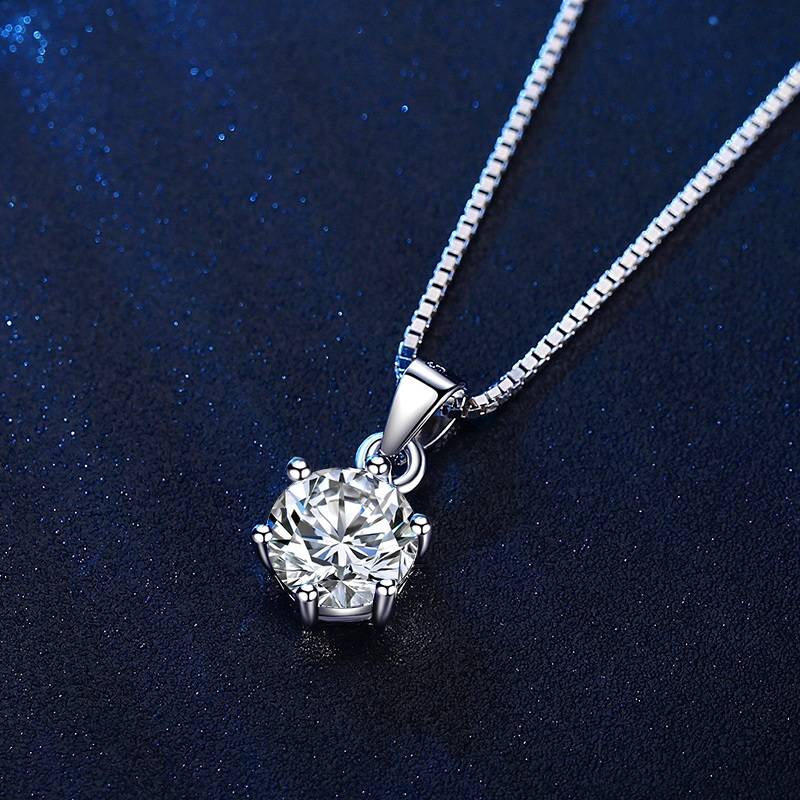 1 Carat Moissanite Pendant Necklace for Women Necklaces New Arrivals Pendants Wedding & Engagement Jewelry Women Jewelry 