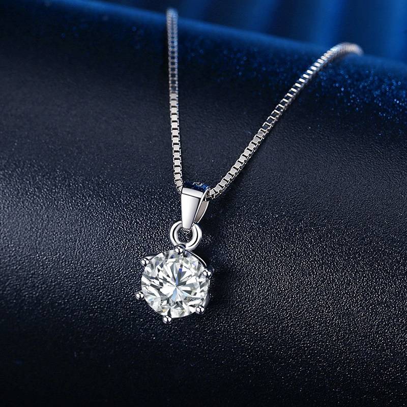 1 Carat Moissanite Pendant Necklace for Women Necklaces New Arrivals Pendants Wedding & Engagement Jewelry Women Jewelry 
