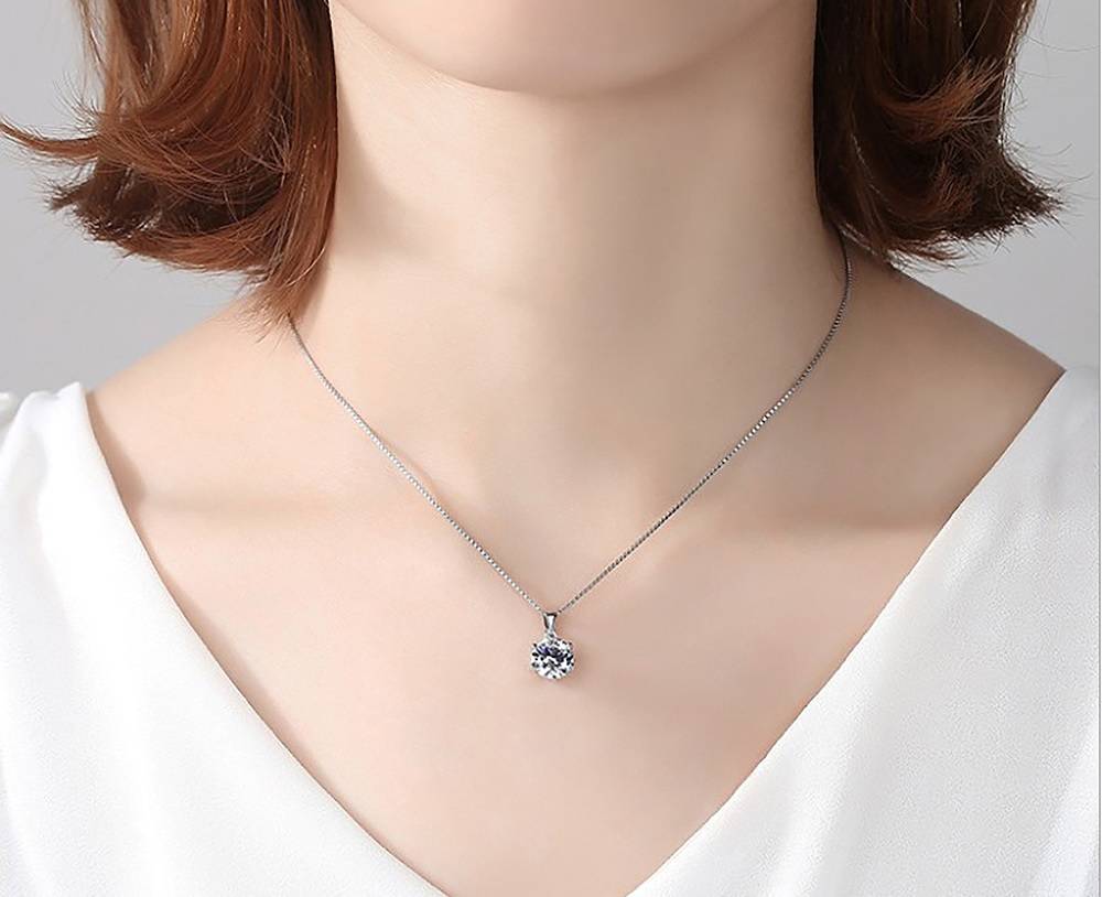 1 Carat Moissanite Pendant Necklace for Women Necklaces New Arrivals Pendants Wedding & Engagement Jewelry Women Jewelry 
