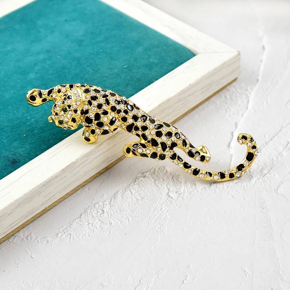 Climbing Leopard Enamel Brooch Pin Brooches & Pins New Arrivals Women Jewelry 