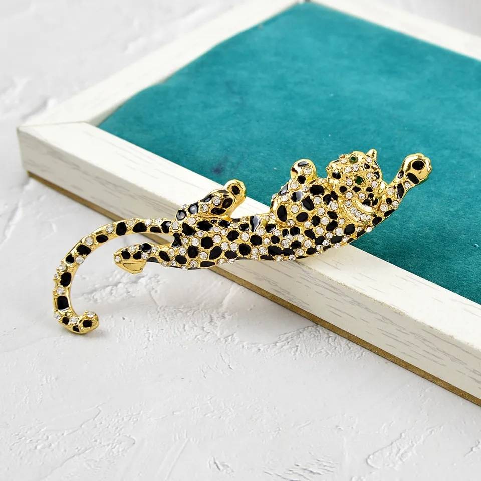 Climbing Leopard Enamel Brooch Pin Brooches & Pins New Arrivals Women Jewelry 