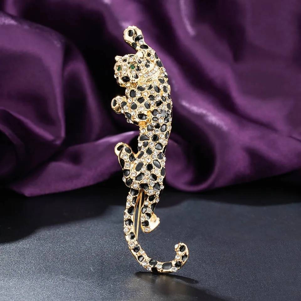 Climbing Leopard Enamel Brooch Pin Brooches & Pins New Arrivals Women Jewelry 