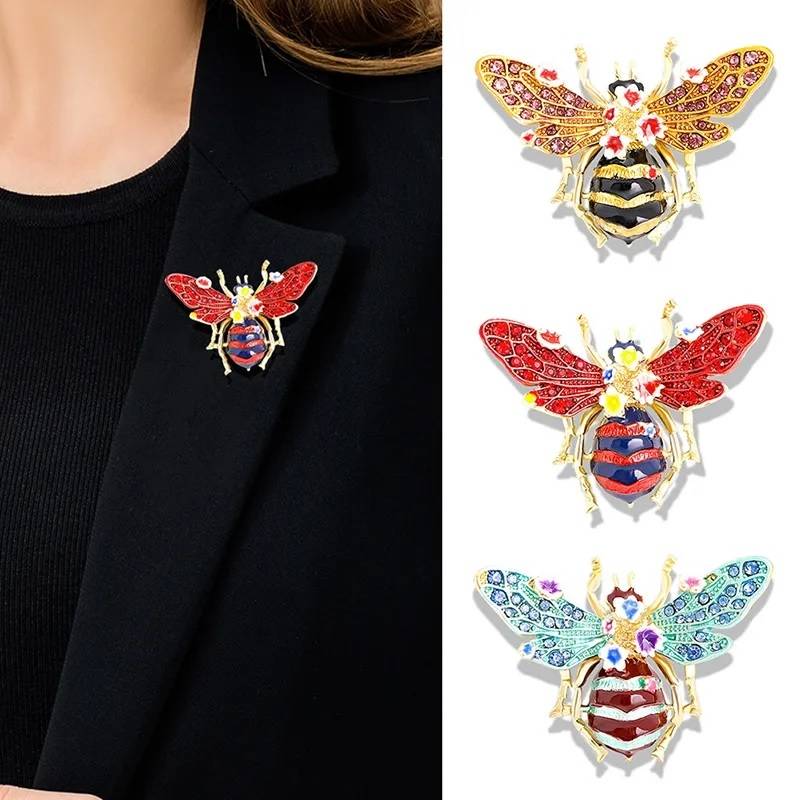 Colorful Bee with Flowers Insect Enamel Brooch Pin Brooches & Pins New Arrivals Women Jewelry 
