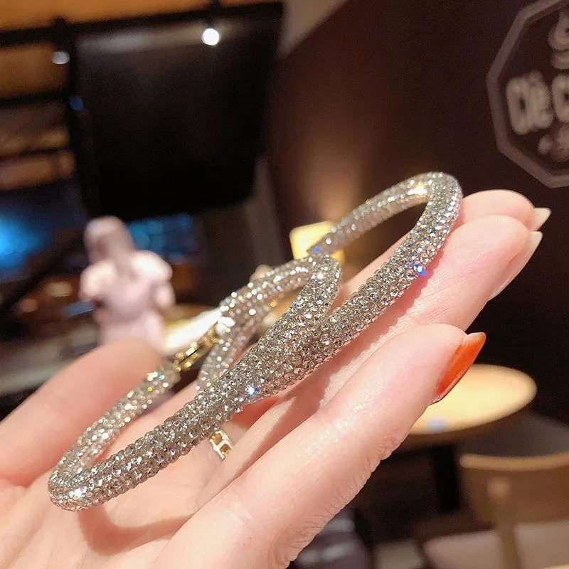 Double Sided Cubic Zirconia Big Circle Round Hoop Earrings Earrings New Arrivals Women Jewelry 