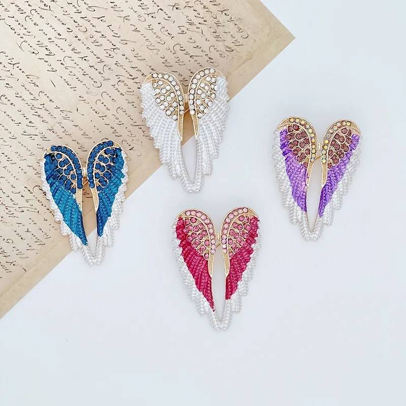 Guardian Angel Wings Feathers Rhinestone Brooch for Women Brooches & Pins New Arrivals Women Jewelry 