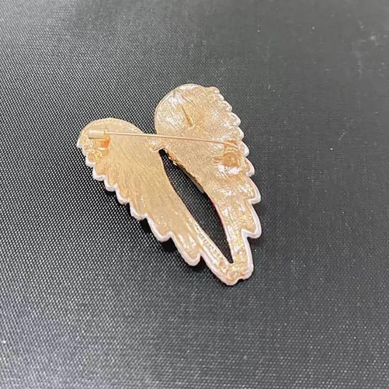 Guardian Angel Wings Feathers Rhinestone Brooch for Women Brooches & Pins New Arrivals Women Jewelry 