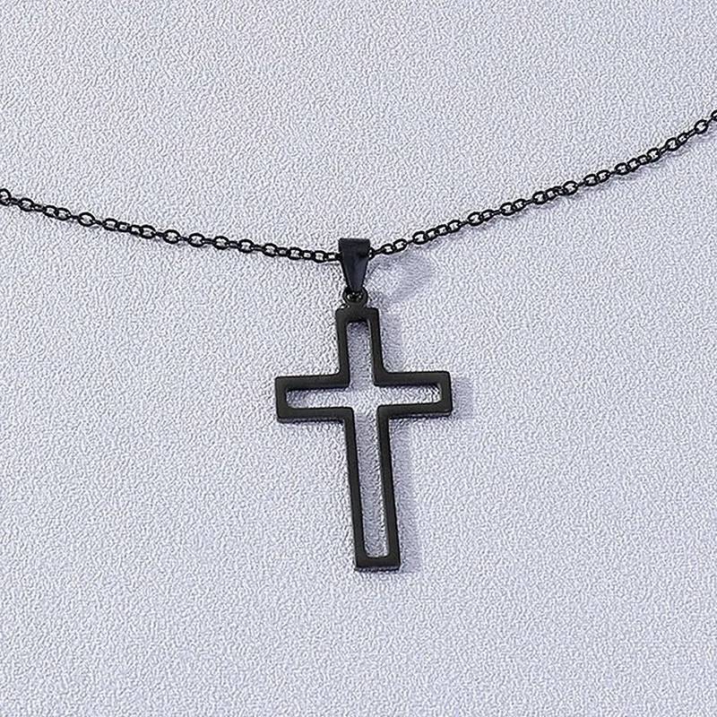 Stainless Steel Bare Cross Pendant Chain Necklace Men Jewelry Necklaces Necklaces New Arrivals Pendants Women Jewelry 