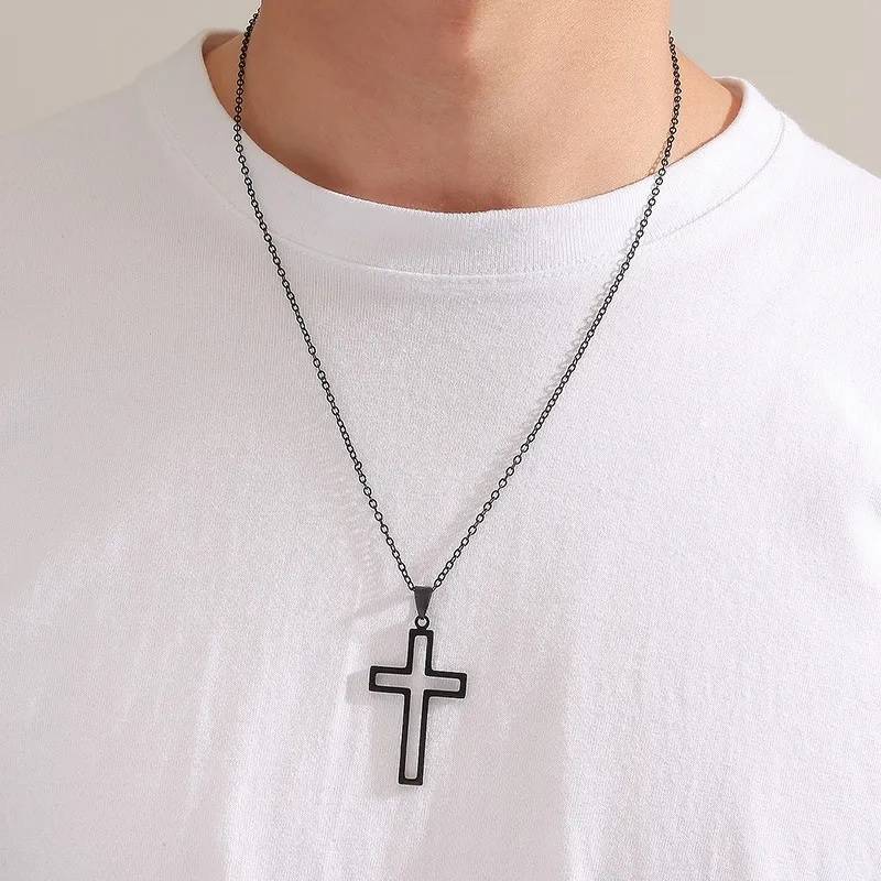 Stainless Steel Bare Cross Pendant Chain Necklace Men Jewelry Necklaces Necklaces New Arrivals Pendants Women Jewelry 