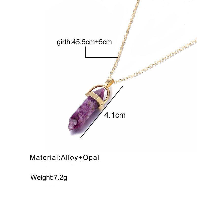 Hexagon Opal Crystals Pendant Necklace Necklaces Pendants Women Jewelry 