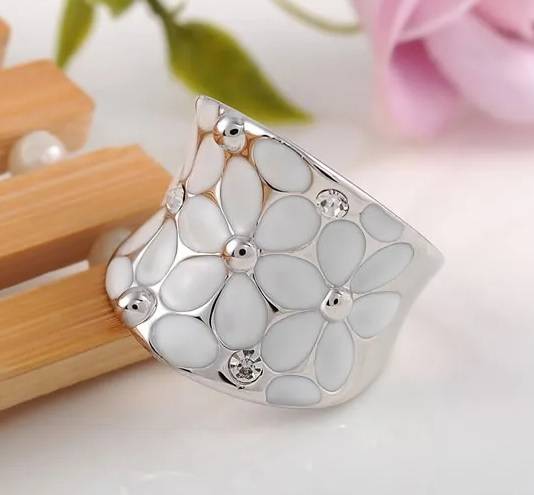 Blooming Flower Floral Cocktail Ring for Women New Arrivals Rings Women Jewelry 