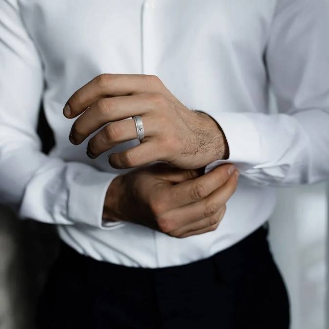 6MM Cross Crucifix Rotating Spinner Unisex Ring Men Jewelry New Arrivals Rings Rings Women Jewelry 